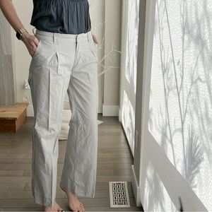 Calvin Klein cotton white & gray stripped pant with front pleats